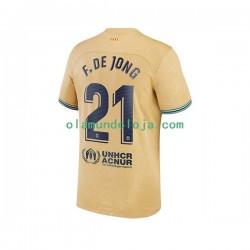 Camisola FC Barcelona Frenkie de Jong 21 Homem Equipamento Segundo 2022-2023 Manga Curta